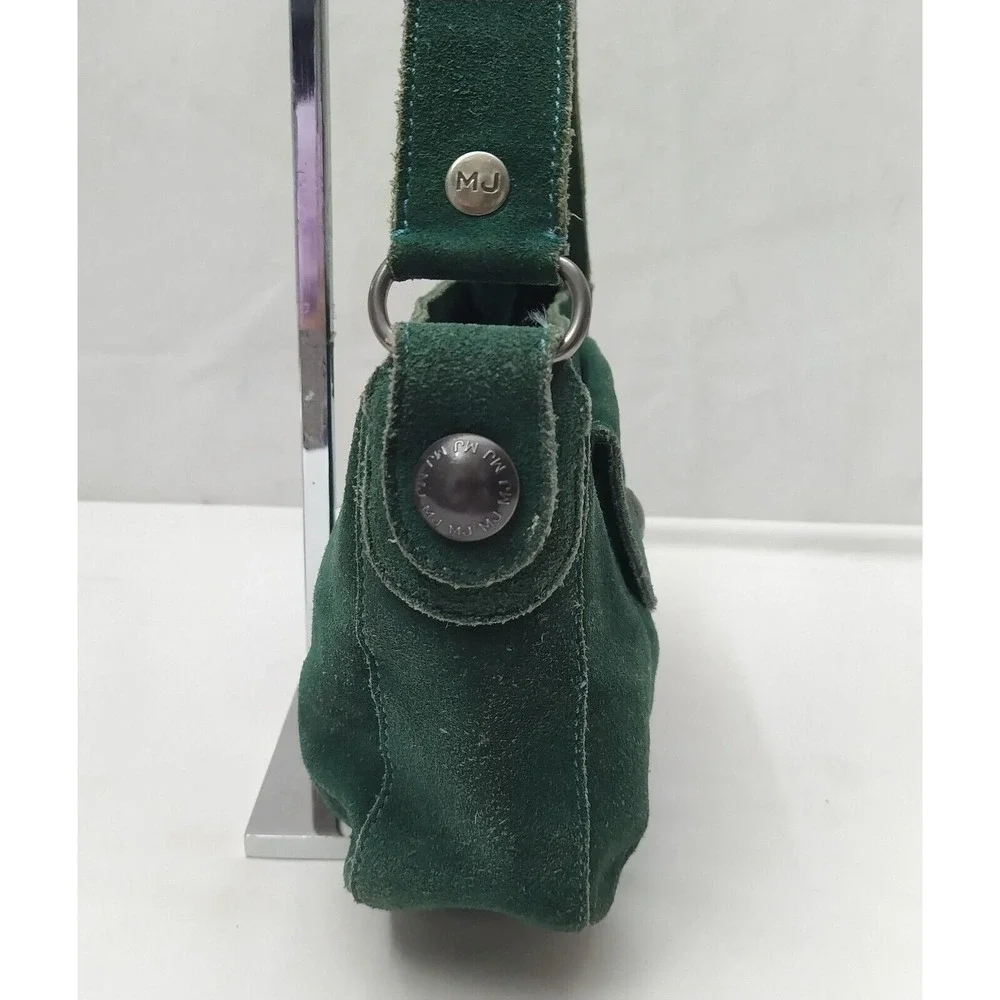 Marc Jacobs Green Suede Front Pocket Zipper Closure Small Hobo Shoulder Bag